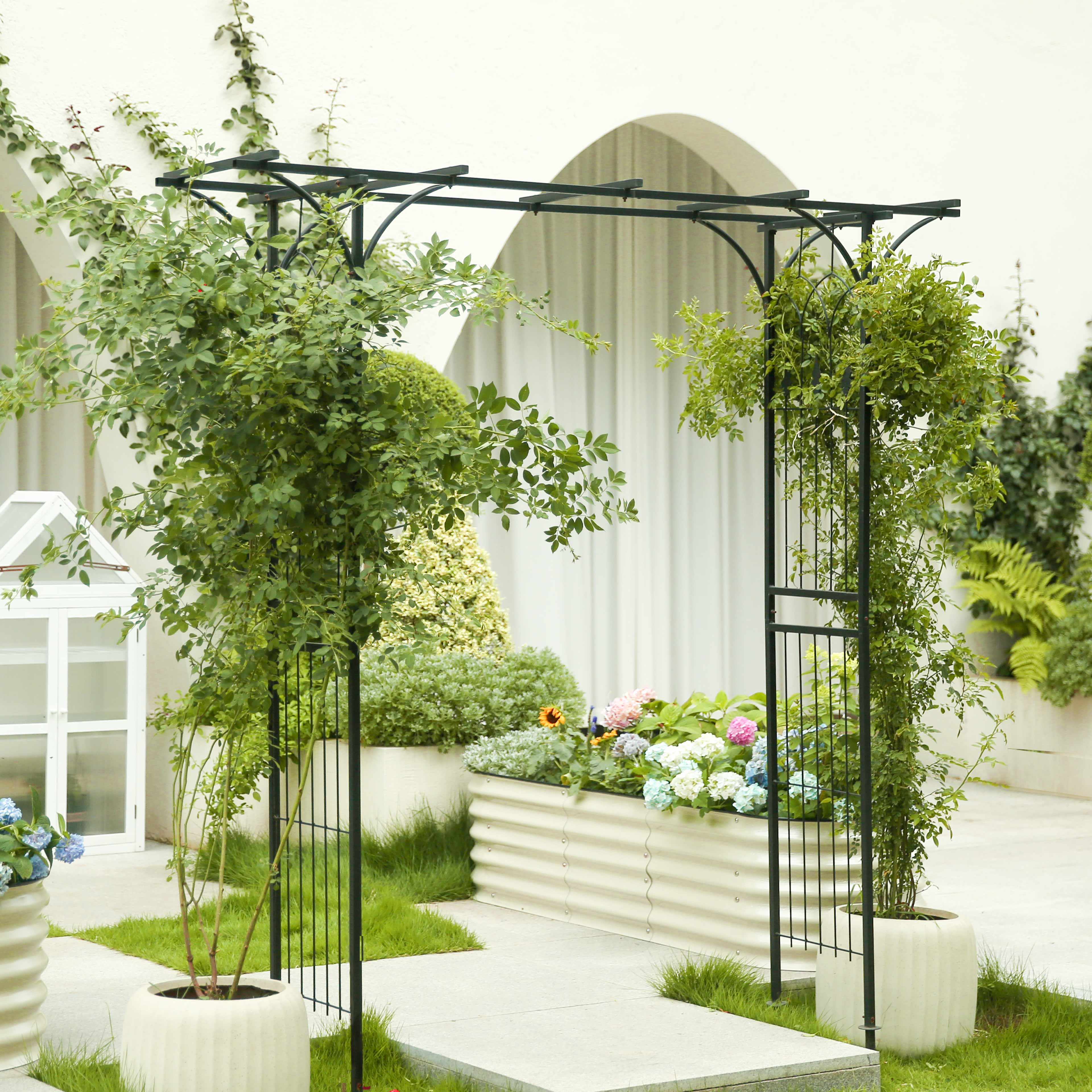 metal trellis for garden look